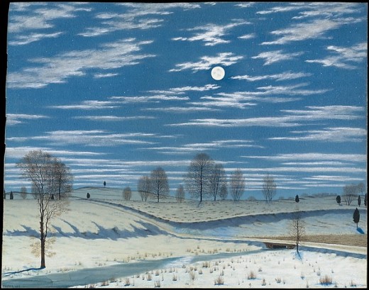 Winter Scene in Moonlight by Henry Farrer